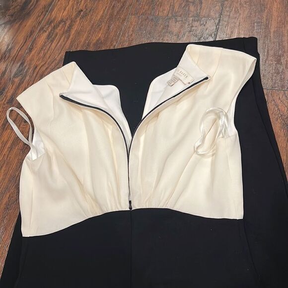 Ted Baker - Black and white evening dress 100% silk top portion size 1 US size 4 - Picture 10 of 11